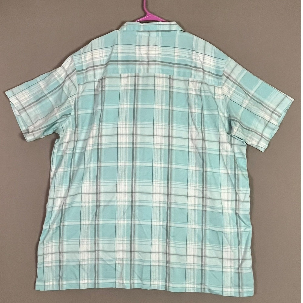 George Button Down Shirt 3XL Plaid Light Blue Short Sleeve Fair - Picture 13 of 13